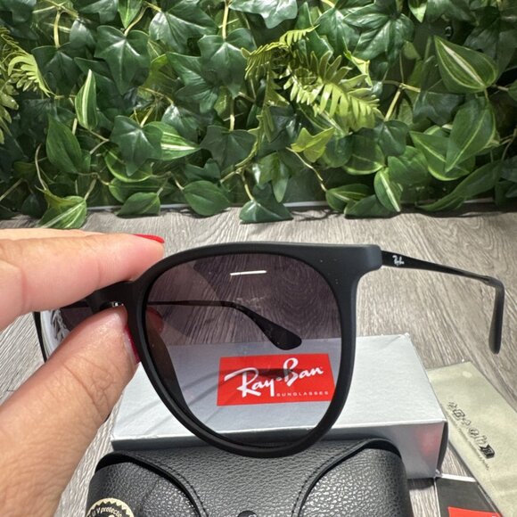 NEW RAY-BAN RB 4171 ERIKA 622/8G BLACK AUTHENTIC SUNGLASSES W/CASE 54-18 main image 6